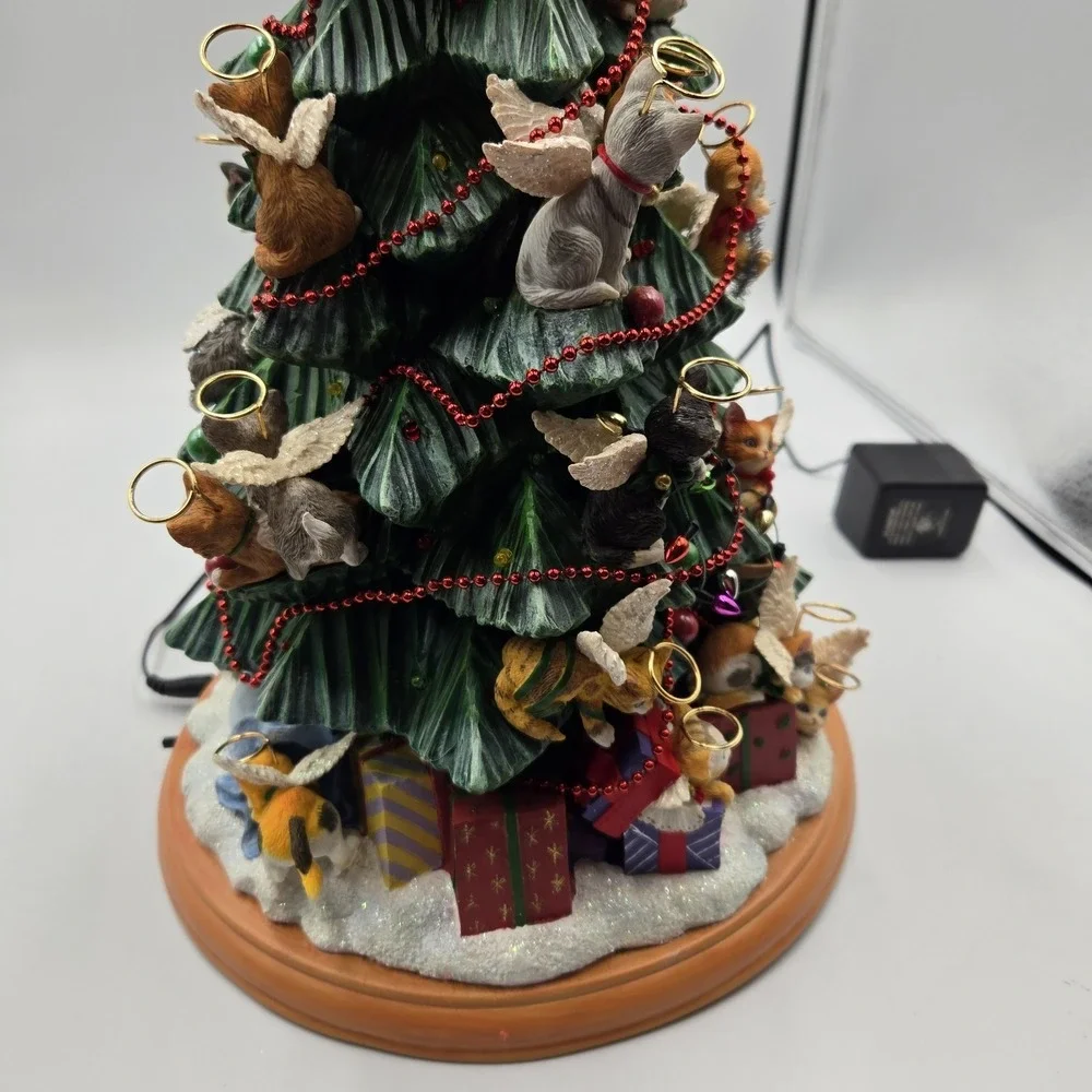 Vtg Bradford Editions 2004 Purr-fect Holiday Kitten Angel Christmas Lighted Tree